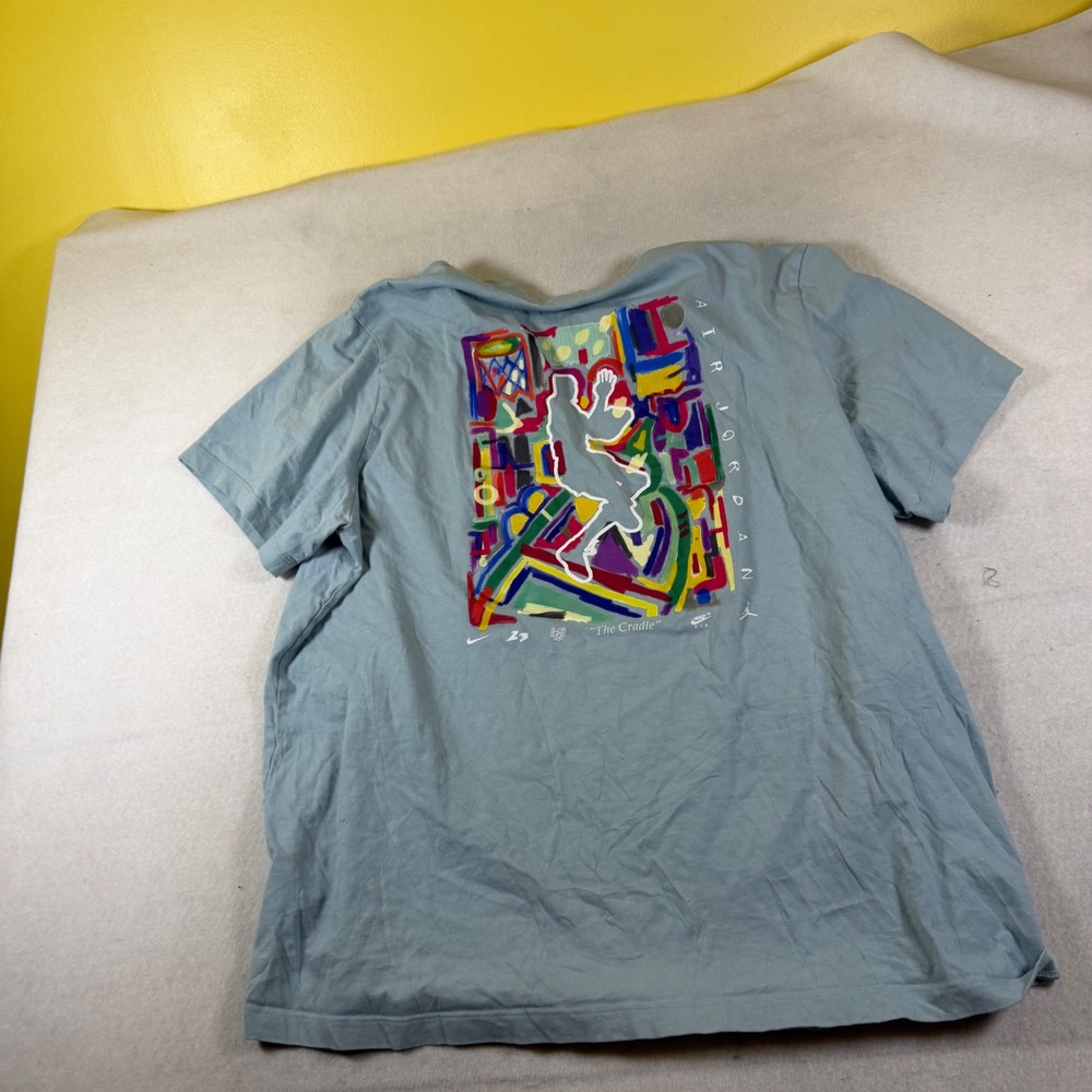 Jordan Mens Light Blue Multi‎ Color Graphic Logo T-Shirt XXL 7664 - Picture 4 of 4